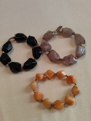 Bakelite bracelets used, pack of 3 summer style