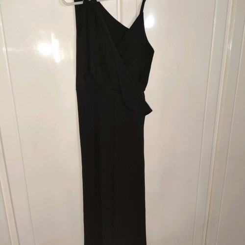 One-piece jumpsuit medium with ring on one shoulder like new, black