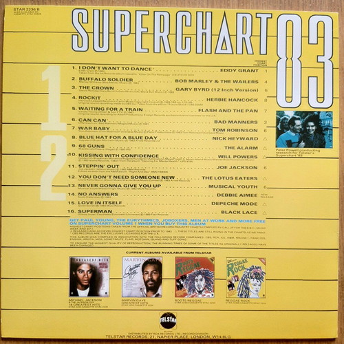 Superchart 83 vinyl like new, 16 songs 1983, made in England
