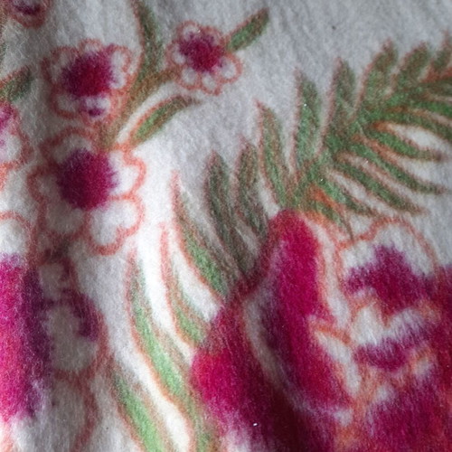 Handmade wool blanket for double bed used, floral design