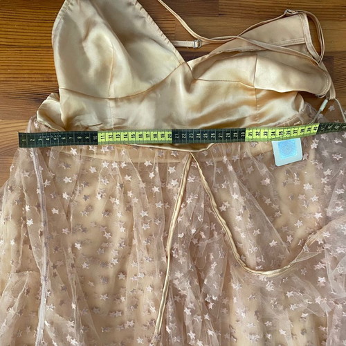 Zini boutique midi dress beige new with open back