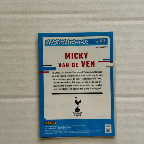 2023-24 Panini Donruss Optic Rated Rookie Micky van de Ven #181 Silver card new