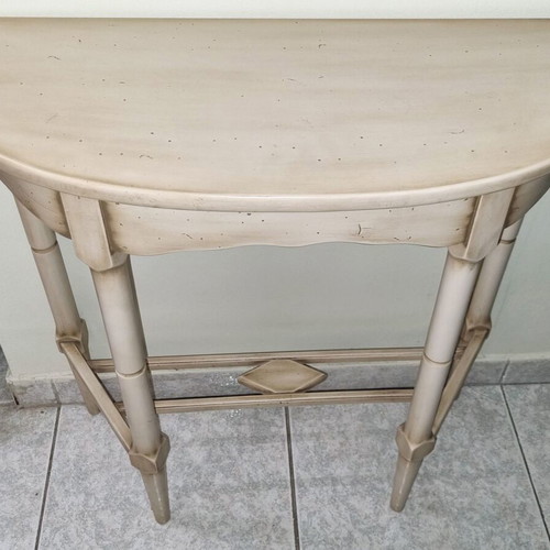 Vintage entrance console table with patina finish, like new
