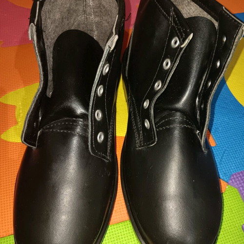 Men's leather boots like new, size 45, black, Greek craftsmanship
