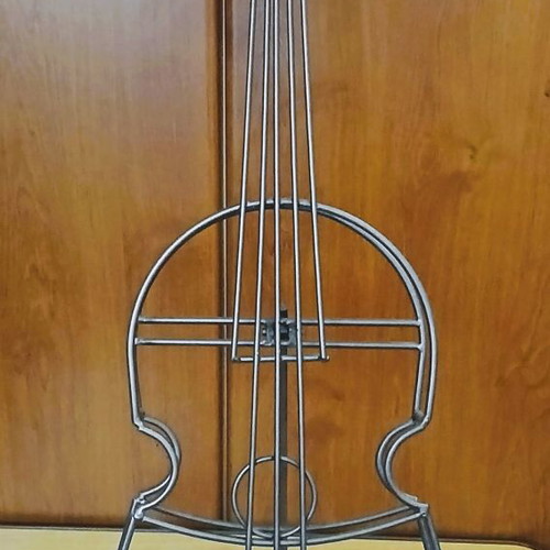 Decorative guitar candle holder, metal, 4 candles