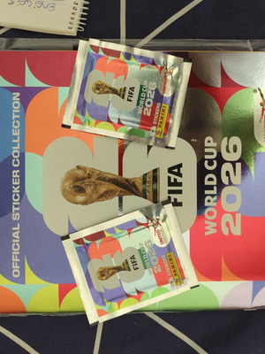 Panini World Cup 2026 United Edition sticker album with two packets