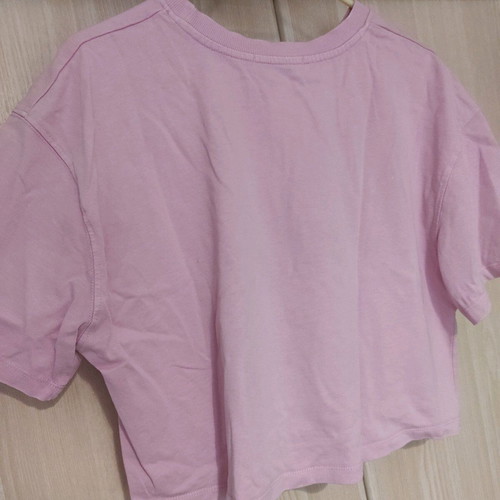 Blouse used pink, short with wide sleeves, size XL