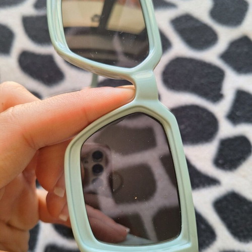 Square turquoise sunglasses with case like new