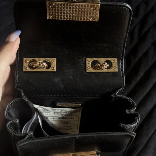 Aldo small black shoulder bag with gold chain used