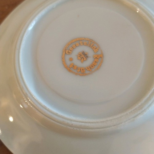 Porcelain cups used, set of 6 vintage with flowers and gold details