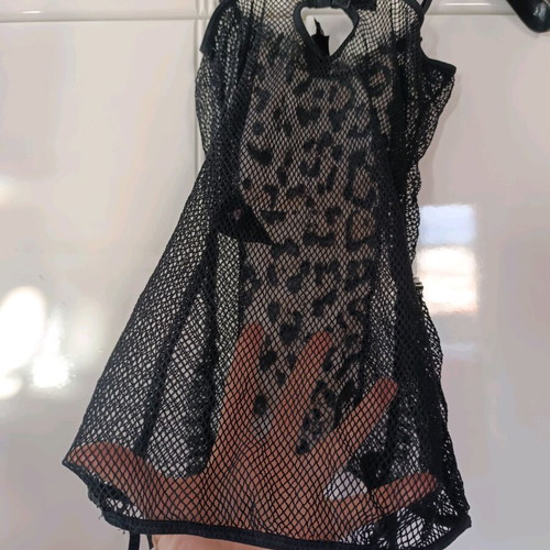 Sexy bodysuit lingerie with garter like new, one size, black and beige