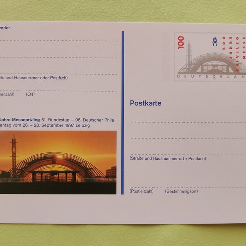 German 1997 stamp with Bonn first day cover, postcard