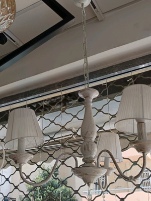 InLight 3-light ceiling chandelier with shades and crystals new
