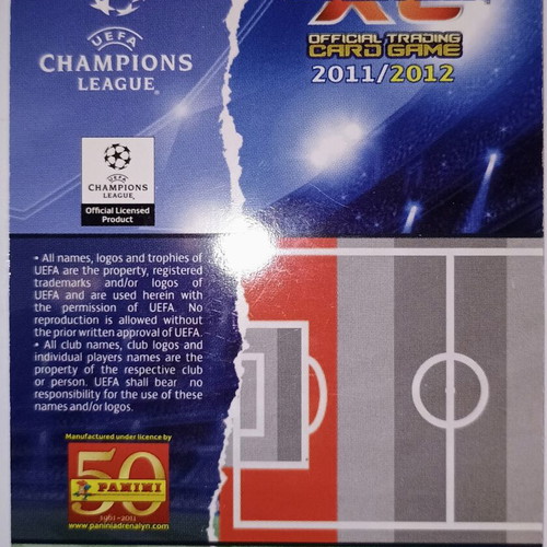 Maicon Inter Milan collectible card used, Panini UEFA Champions League 2011-2012