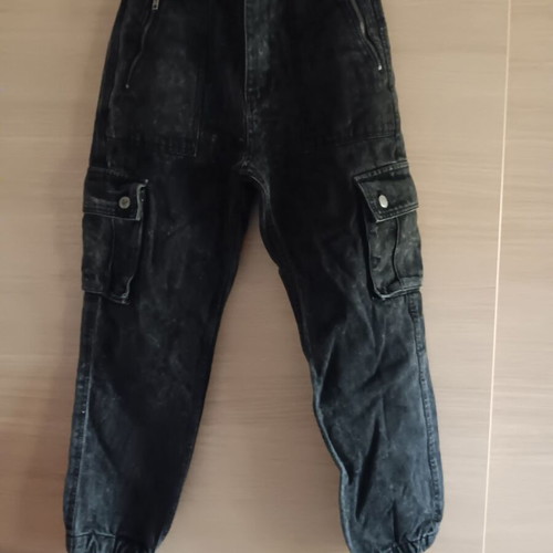 Pink Woman women's black denim pants used, sizes M and S