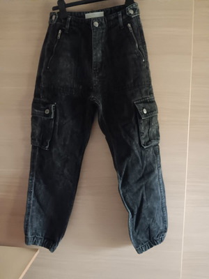 Pink Woman women's black denim pants used, sizes M and S