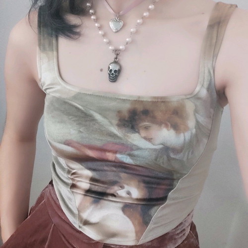 Minga London Alpine Gold Velvet Corset Crop Top new XS beige red