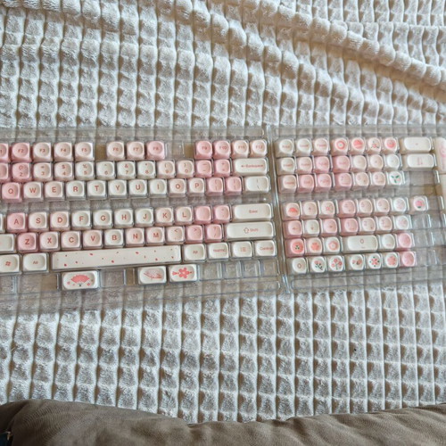 Sakura Japanese Keycaps Set for Mechanical Keyboard, New, PBT MX Compatible