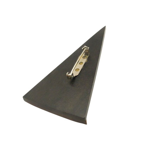 Vintage Art Deco style brooch from the 70s, like new, wood
