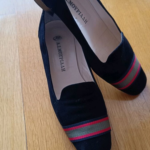 Mouriadi Shoes Black Suede With Stripe Like New Size 38.5