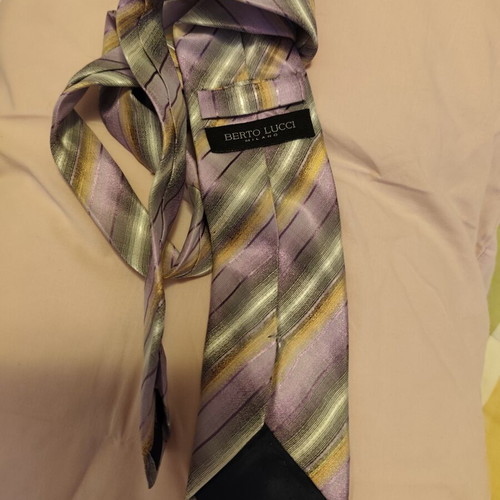Berto Lucci tie like new, gray and purple