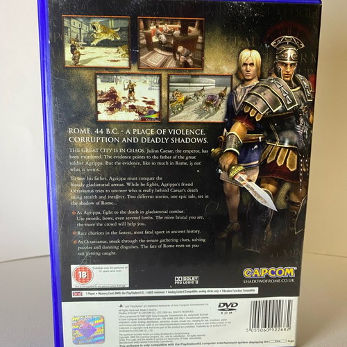 Shadow Of Rome PlayStation 2 PS2 like new, complete, English
