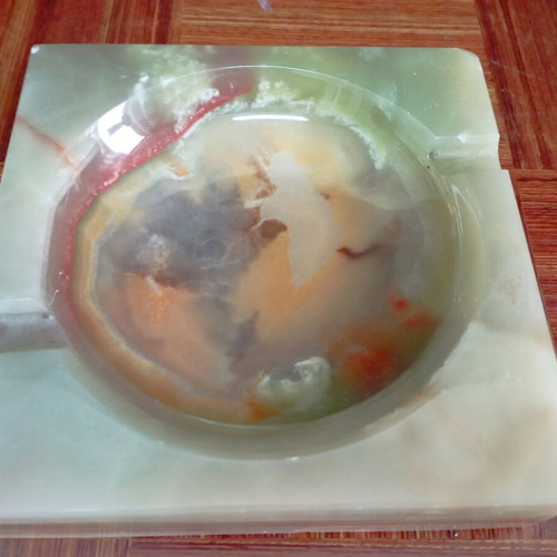 Glass ashtray retro like new with marble colors from onyx