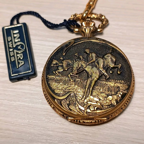 Vintage Inora pocket watch wind-up like new with chain