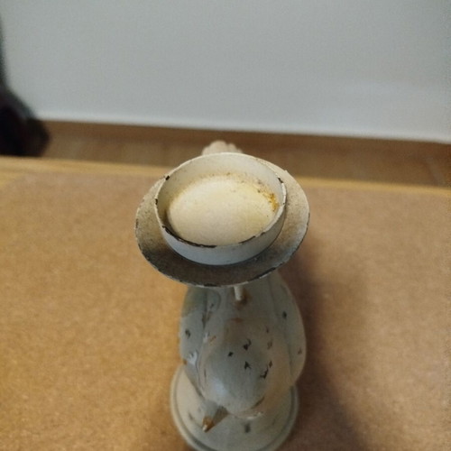 Bird Candle Holder used, wood and iron