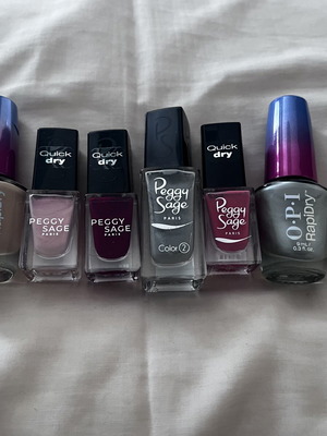 Nail polish set with Peggy Sage and OPI Rapidry colors
