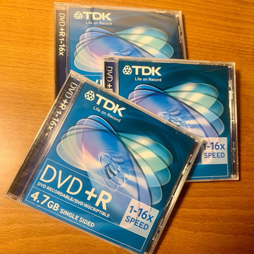TDK DVD +R 4.7 GB 3 pieces new, single sided, 1-16x speed