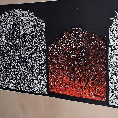 Mario Prassinos Arbres silk screen print like new, signed limited edition