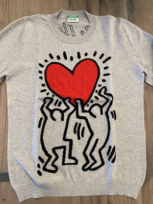 Benetton and Keith Haring Collaboration Sweater new, size S, black and red