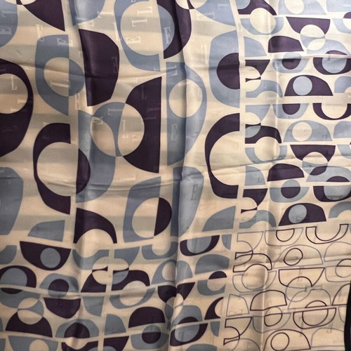 Silk scarf new, beige and blue