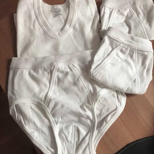 Men's underwear set size L new, 3 classic slips and a vest, 100% cotton