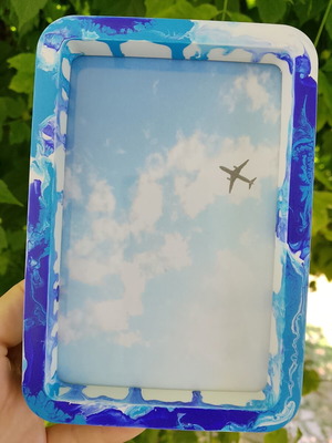 Photo frame refurbished, acrylic painted, 11x16cm