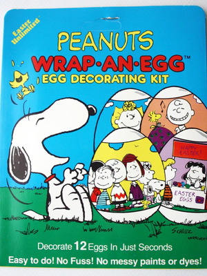 Vintage 80's Peanuts Snoopy Wrap An Egg Easter egg decorating set new