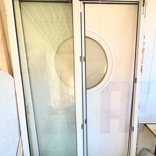 PVC balcony door single leaf with fixed panel double glazing