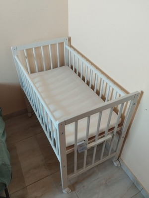 Wooden baby cot 90x50 with Greco Strom mattress
