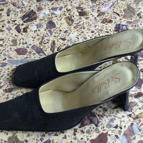 Si Bolleti vintage evening mules size 38 with glitter heel 9 cm like new
