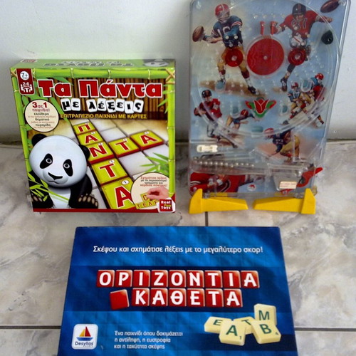 Board Games used: Ta Panta with Words and Football Rugby Pinball