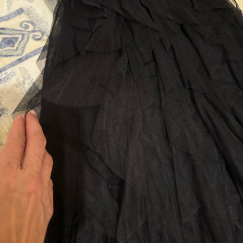 Tulle skirt asymmetrical with tutu points new, black