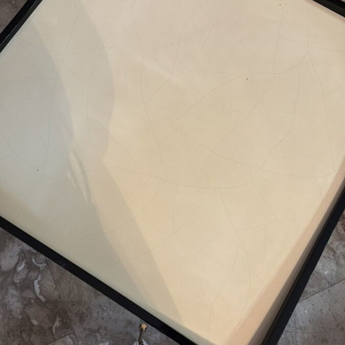 Antique black and white lacquered coffee table