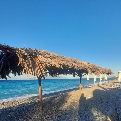 Professional heavy-duty beach umbrella used