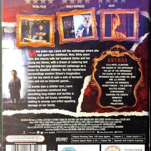 The Orphanage DVD used, horror movie, double DVD, English subtitles