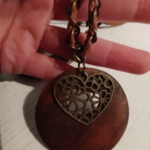 Faux Bijou Necklaces like new, black and brown, boho, wood, set of 2