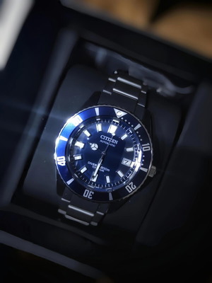Citizen Fujitsubo Titanium watch new, blue dial