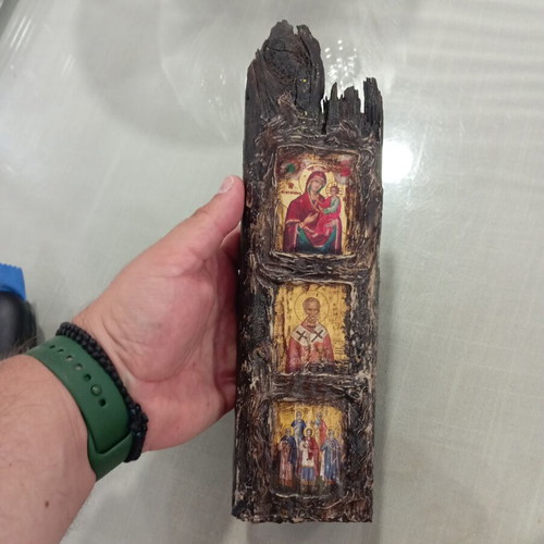 Byzantine icon composition on wood new