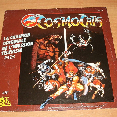 Thundercats 45rpm vinyl used, rare 1986 Cosmocats record