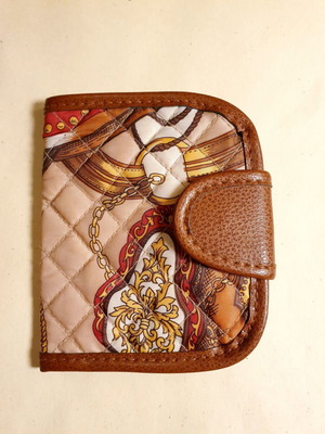 Mark Lifey vintage wallet fabric and leather like new, beige and brown
